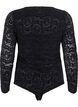 Lace bodystocking with long sleeves, Black, Packshot image number 1