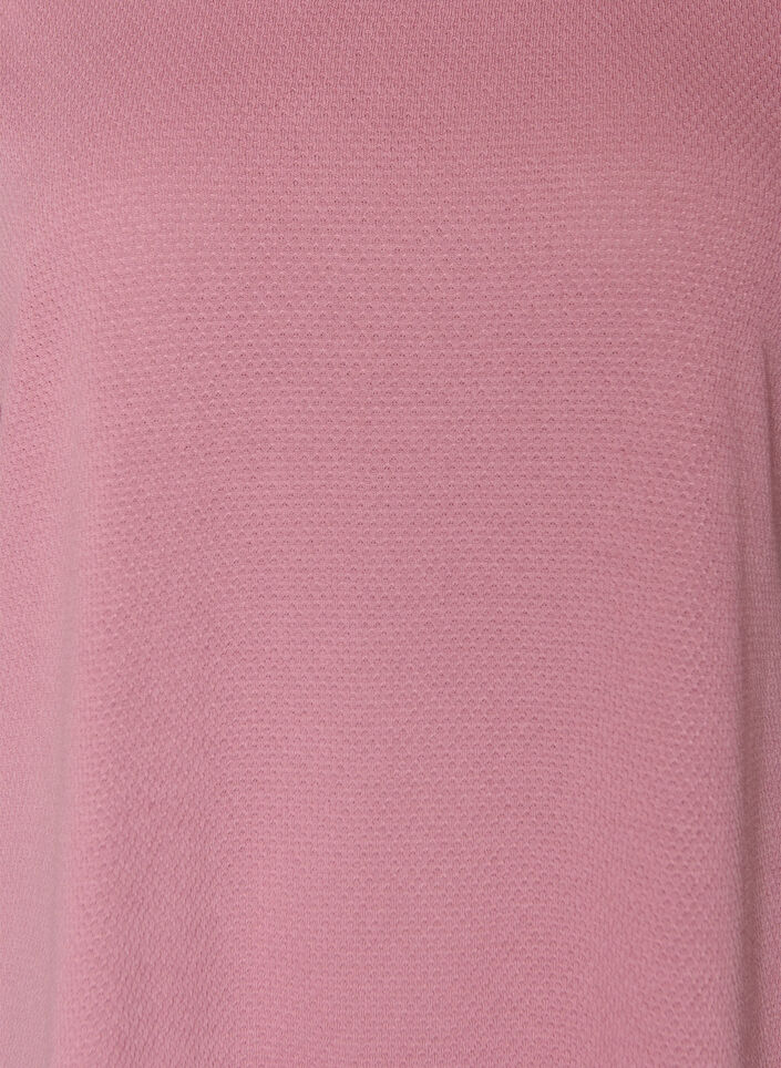 Short textured jersey dress with a round neck, Rose, Packshot image number 2