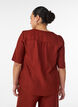 V-neck shirt blouse with short sleeves, Red, Model image number 2