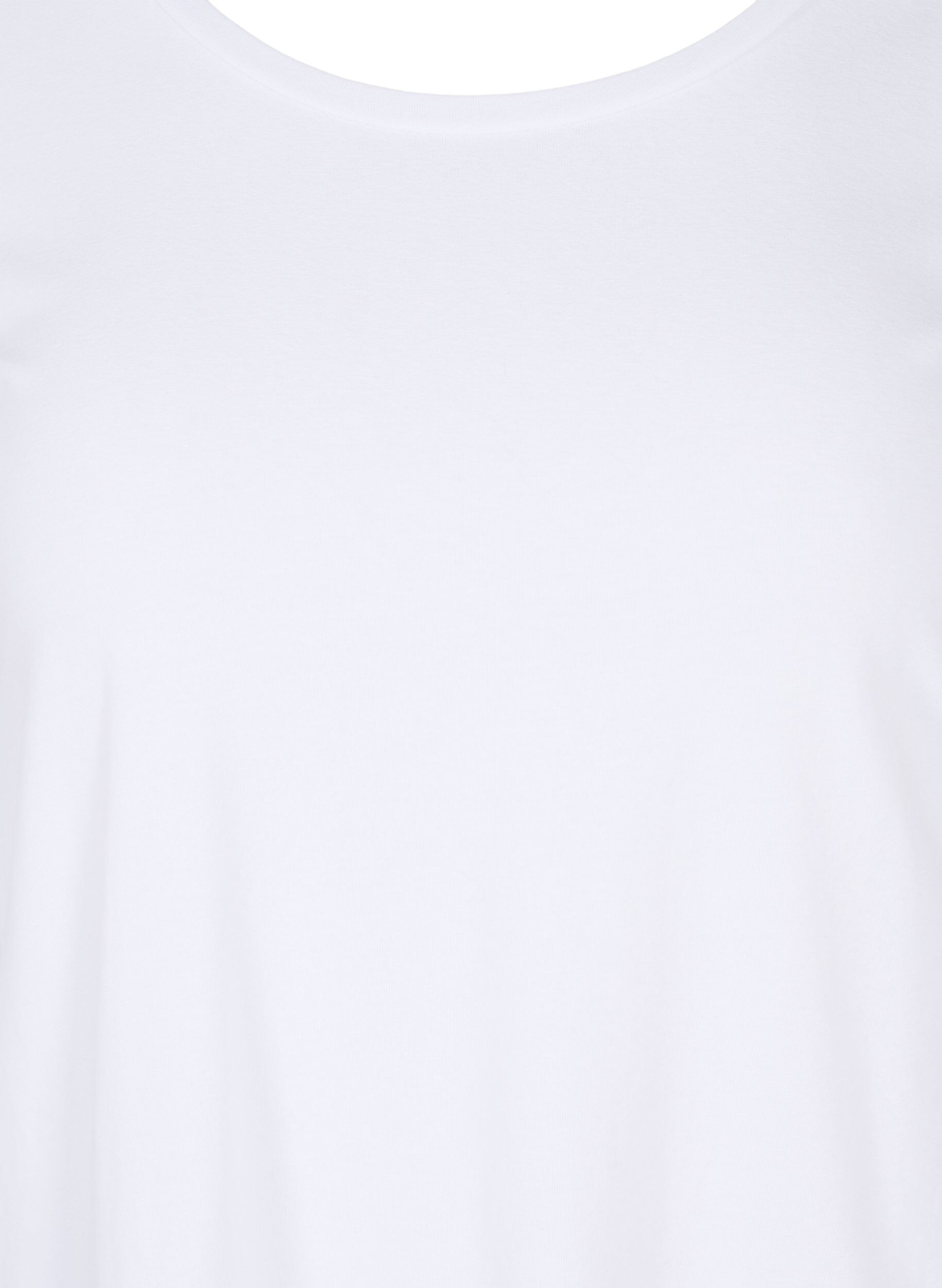 Zizzifashion Basic t-shirt with 3/4 length sleeves, Bright White, Packshot image number 2