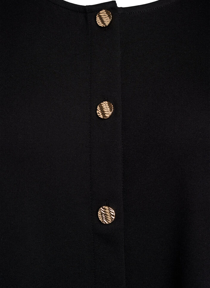 Cardigan with decorative buttons and long sleeves, Black, Packshot image number 2