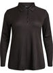 Polo shirt in soft rib with long sleeves, Black, Packshot image number 0