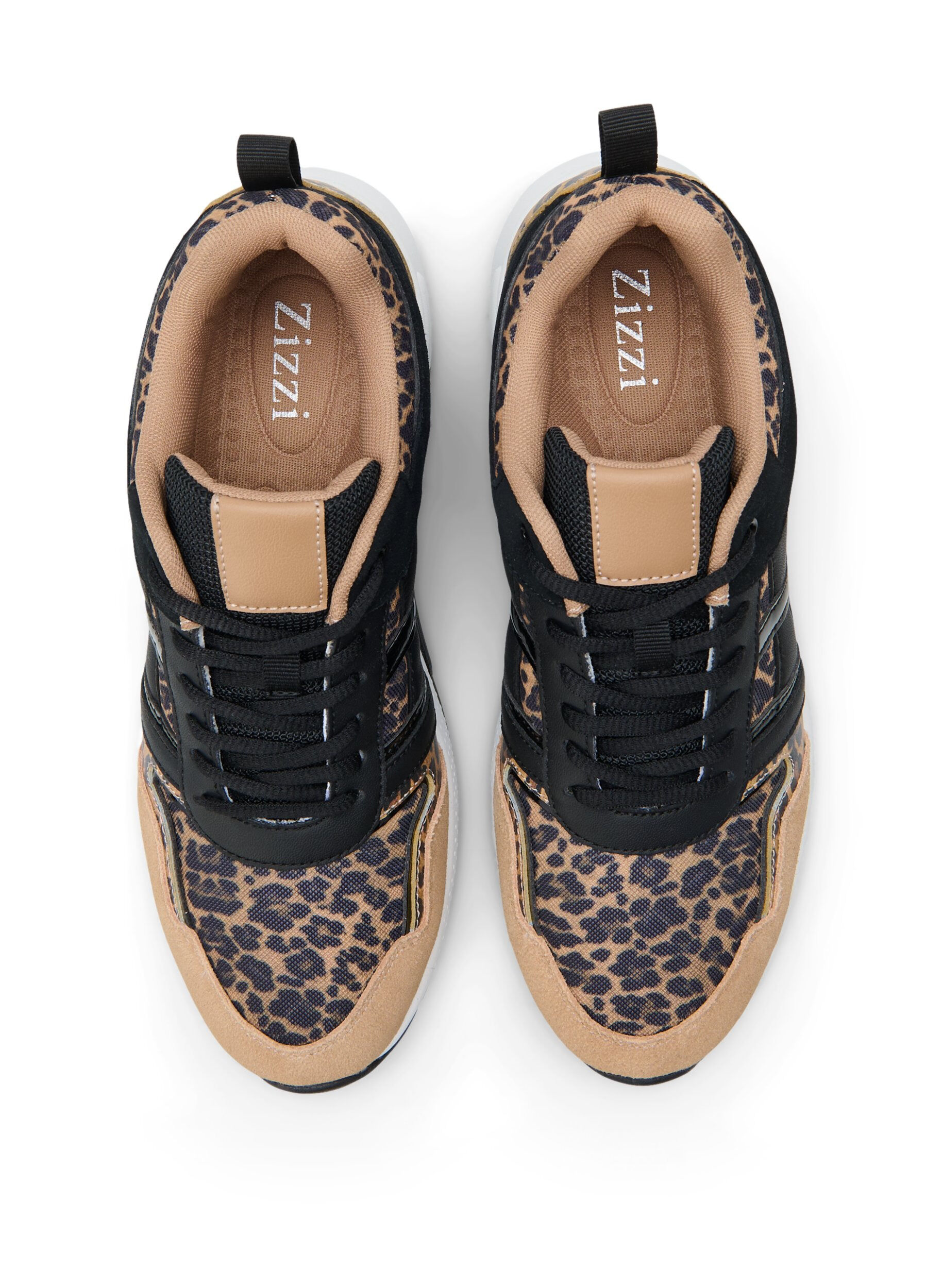 Zizzifashion Wide fit sneakers with leopard print, Leopard Print, Packshot image number 2