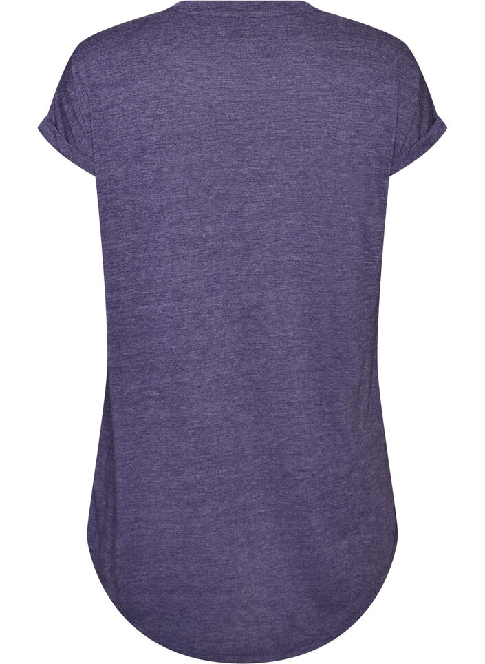 Short sleeve nightgown with text print, Purple, Packshot image number 1