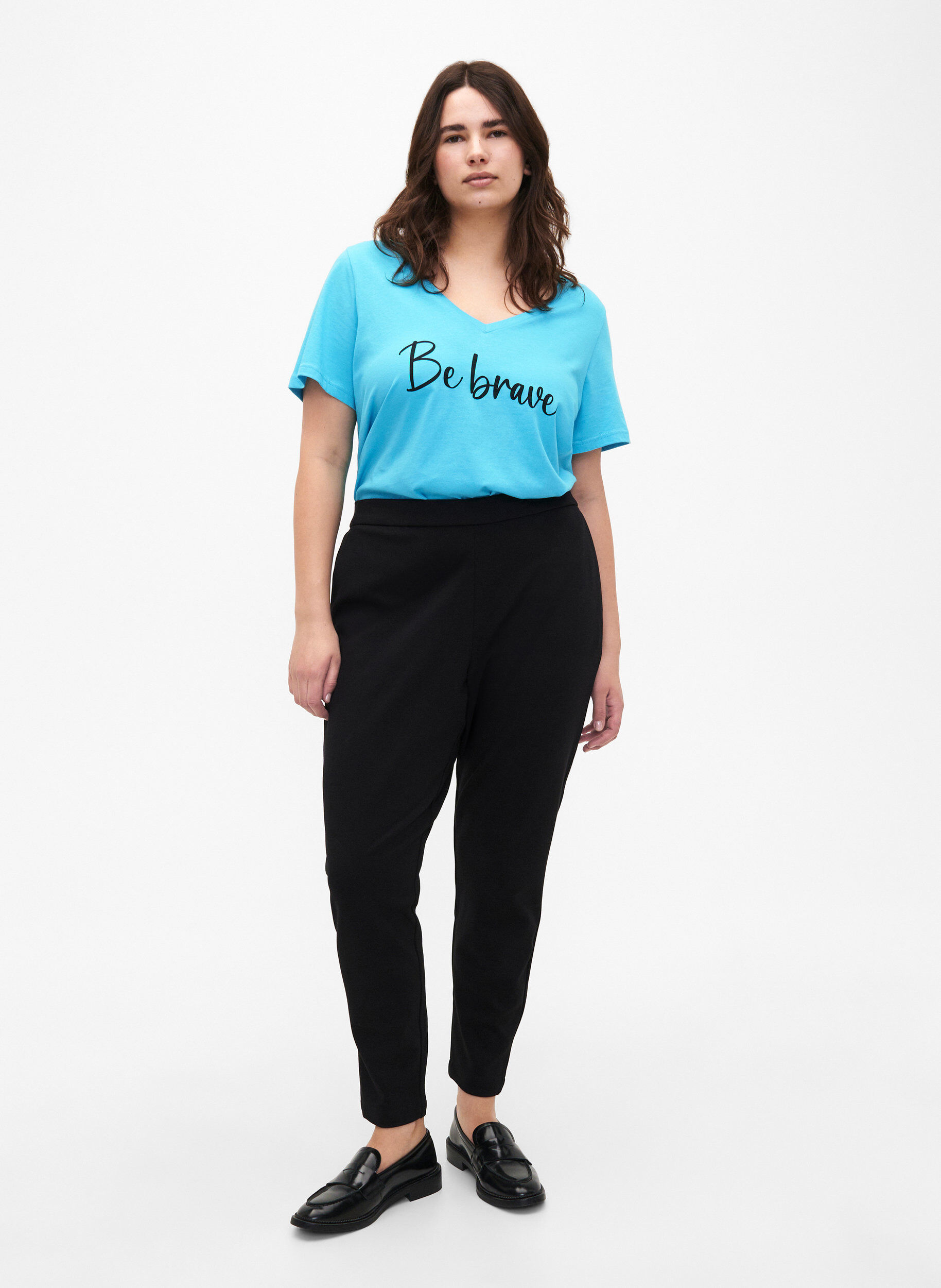 Zizzifashion Cropped trousers with pockets, Black, Model image number 0