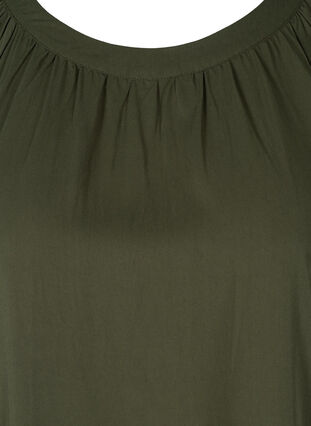 Long-sleeved viscose mix tunic, Black Olive, Packshot image number 2