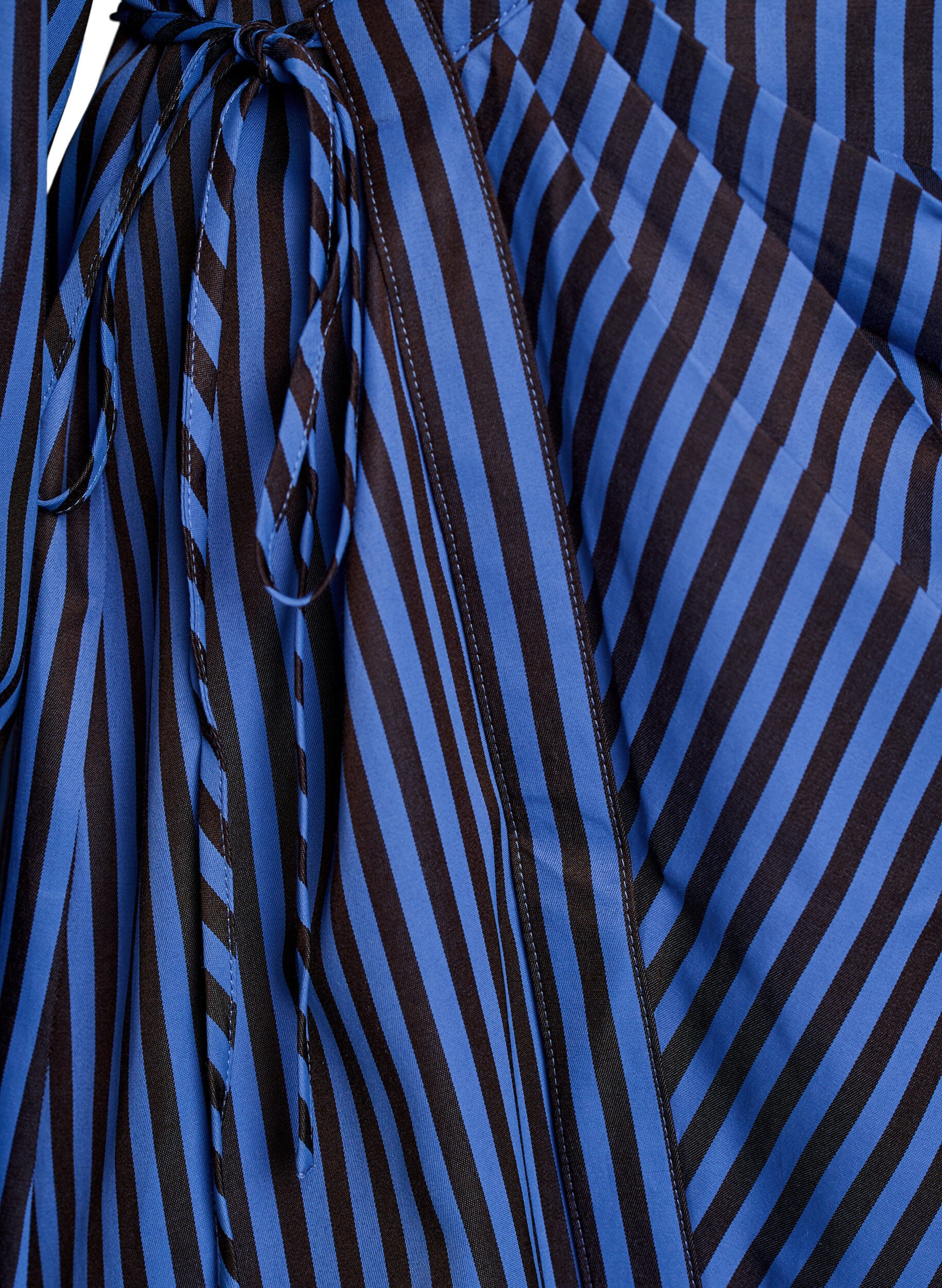 ZizzifashionStriped shirt with a wrap effect and a tie-belt, Blue, Packshot image number 3