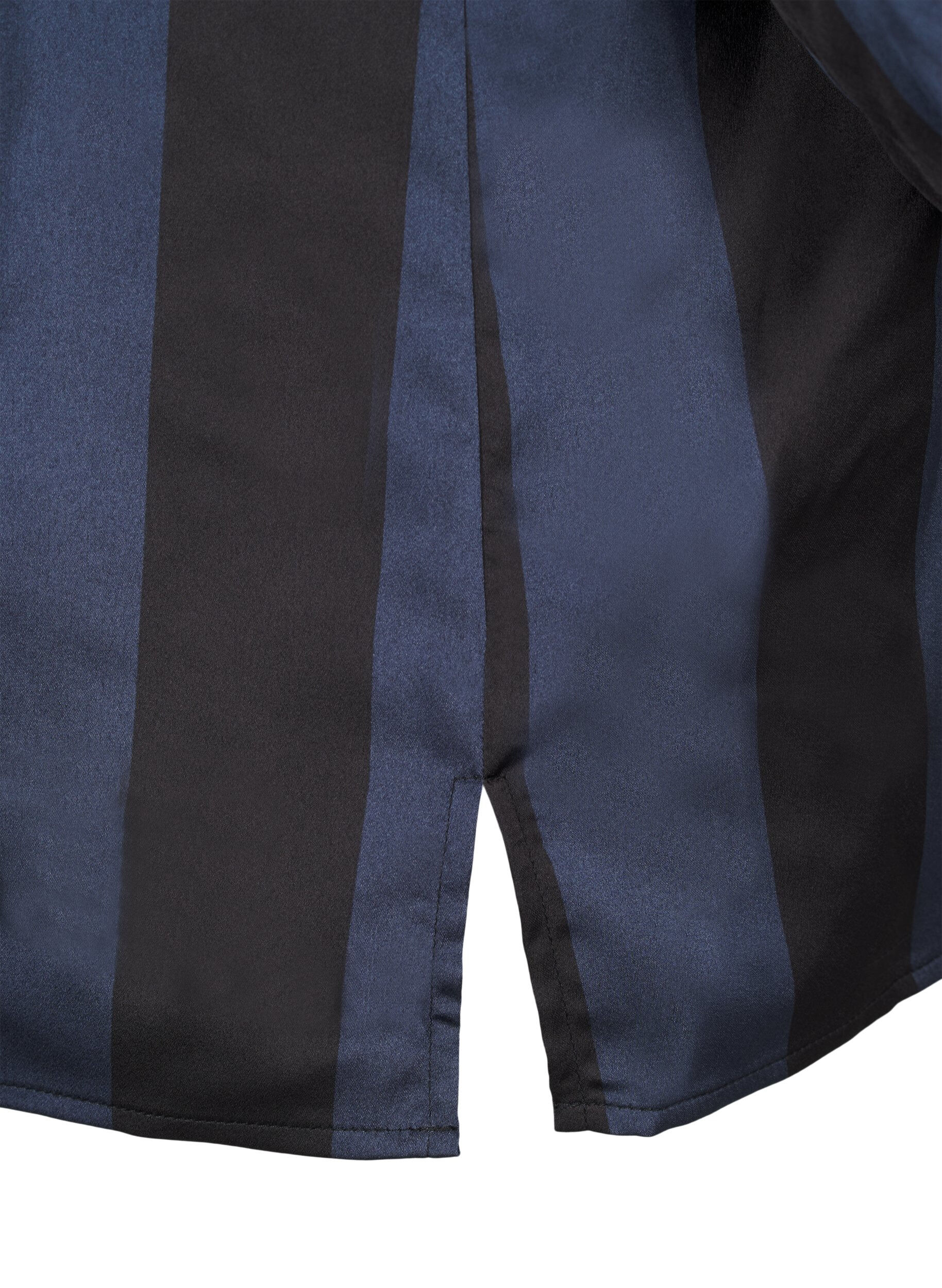 Zizzifashion Satin shirt with stripes, Spellbound w. Black, Packshot image number 3