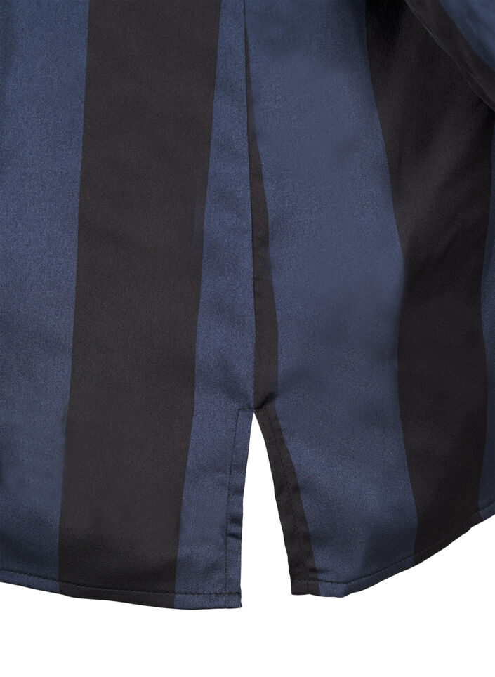 Satin shirt with stripes, Spellbound w. Black, Packshot image number 3