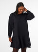 Sweatshirt dress with ruffle layers and A-line shape, Black, Model image number 0
