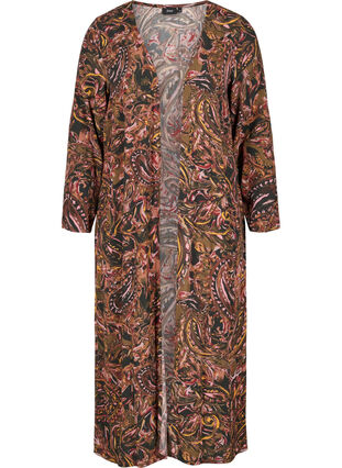 Long, printed viscose kimono, Paisley AOP, Packshot image number 0