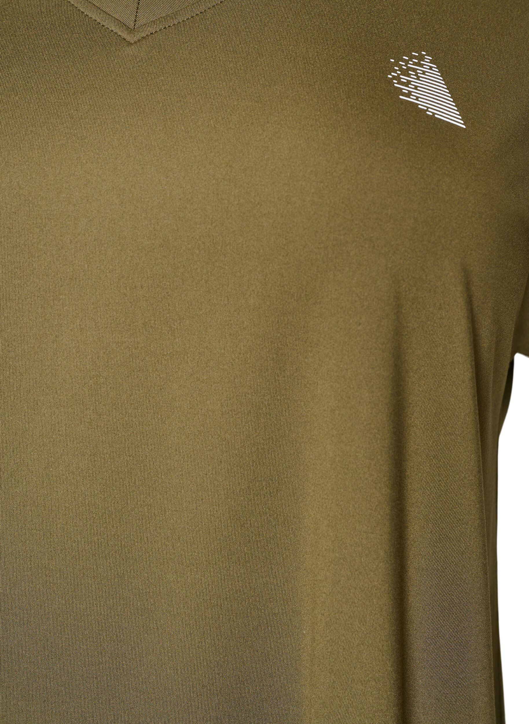 Zizzifashion Short sleeve sport t-shirt with v-neck, Green, Packshot image number 2