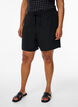 Loose shorts in linen and viscose, Black, Model image number 3