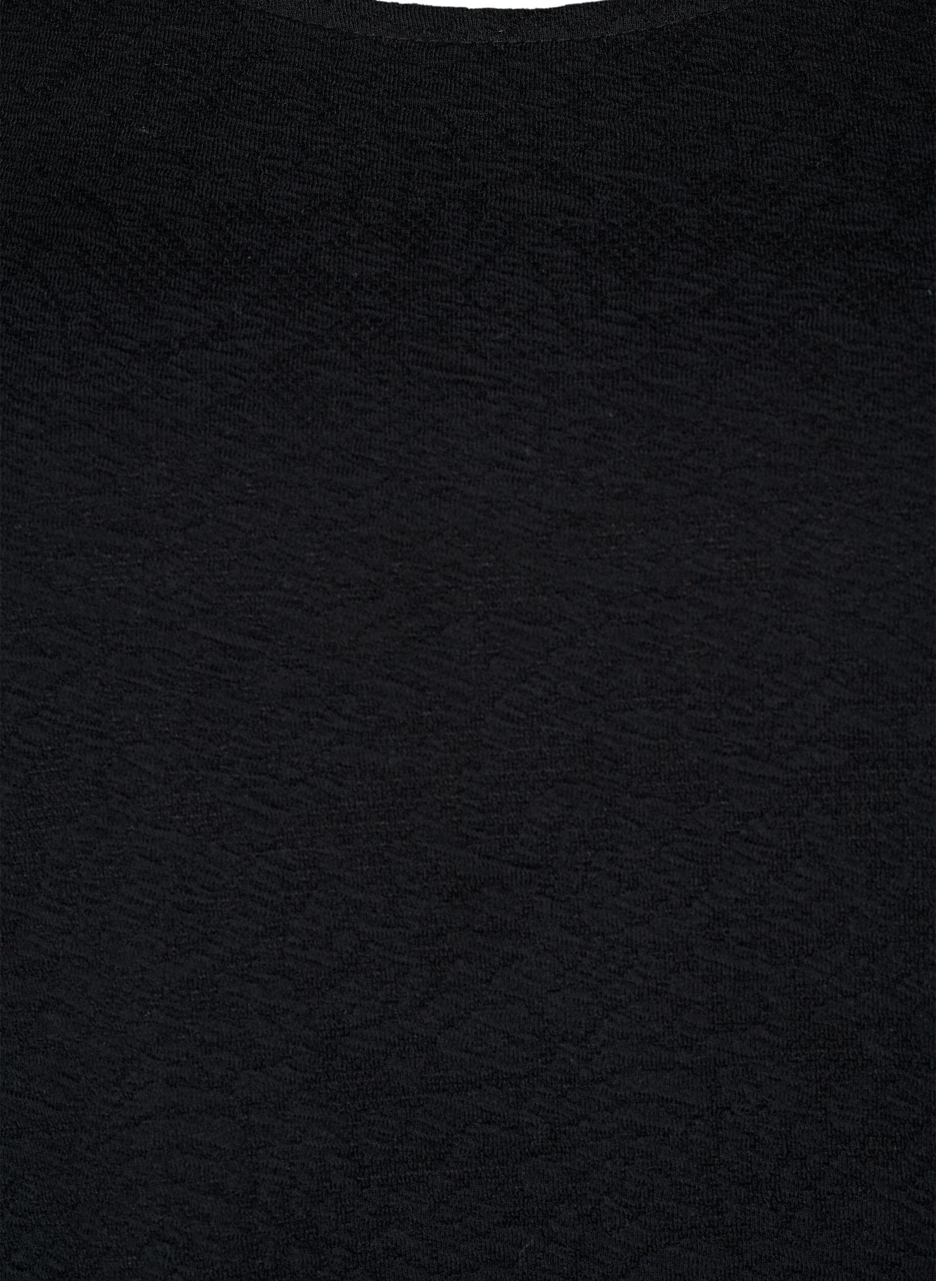 Zizzifashion Long-sleeved blouse with texture, Black, Packshot image number 2