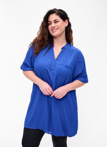 Viscose tunic with short sleeves, Surf the web, Model image number 0