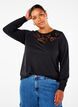 Sweatshirt with lace details, Black, Model image number 0