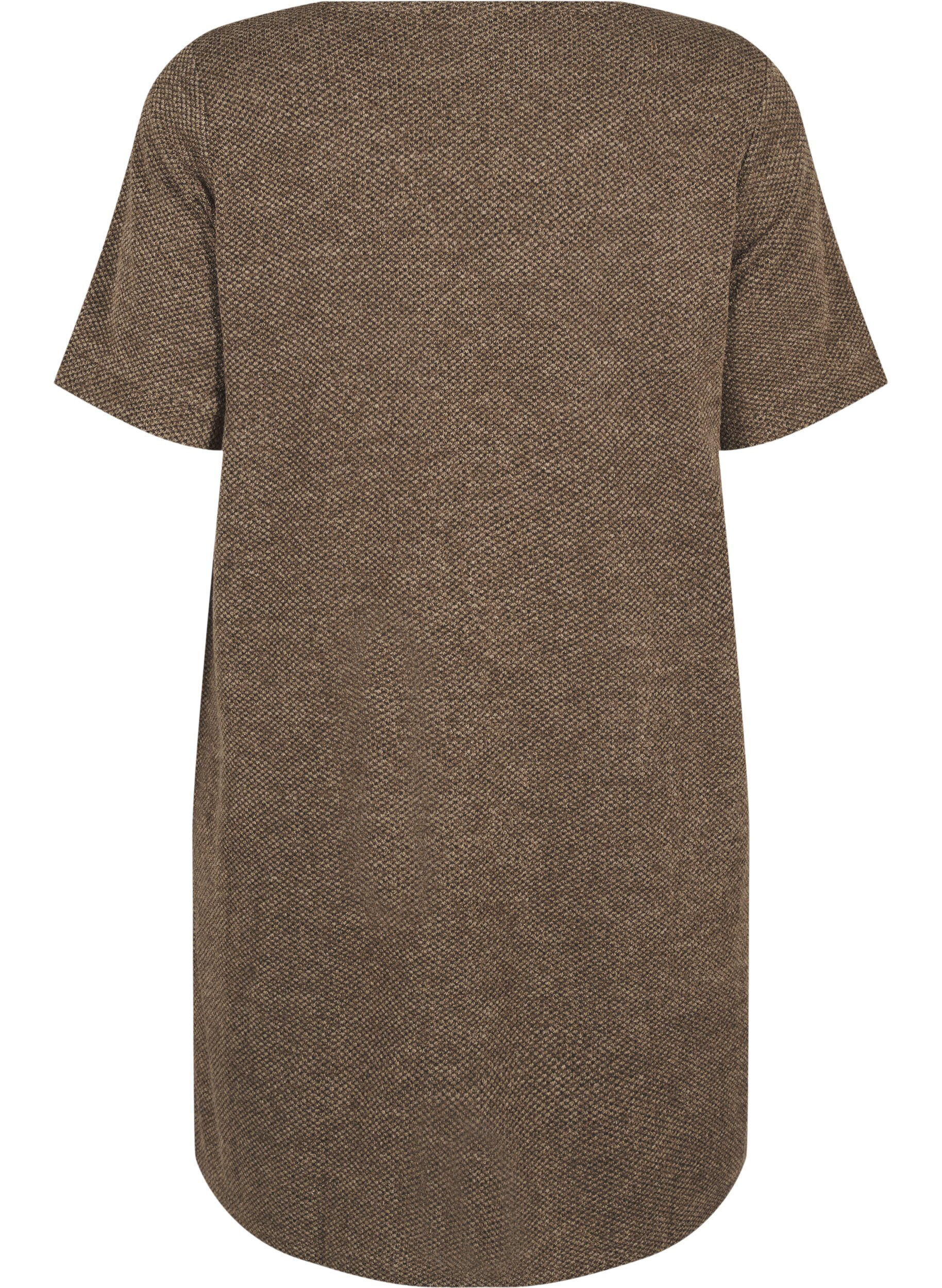 Zizzifashion T-shirt dress with short sleeves, Caribou, Packshot image number 1
