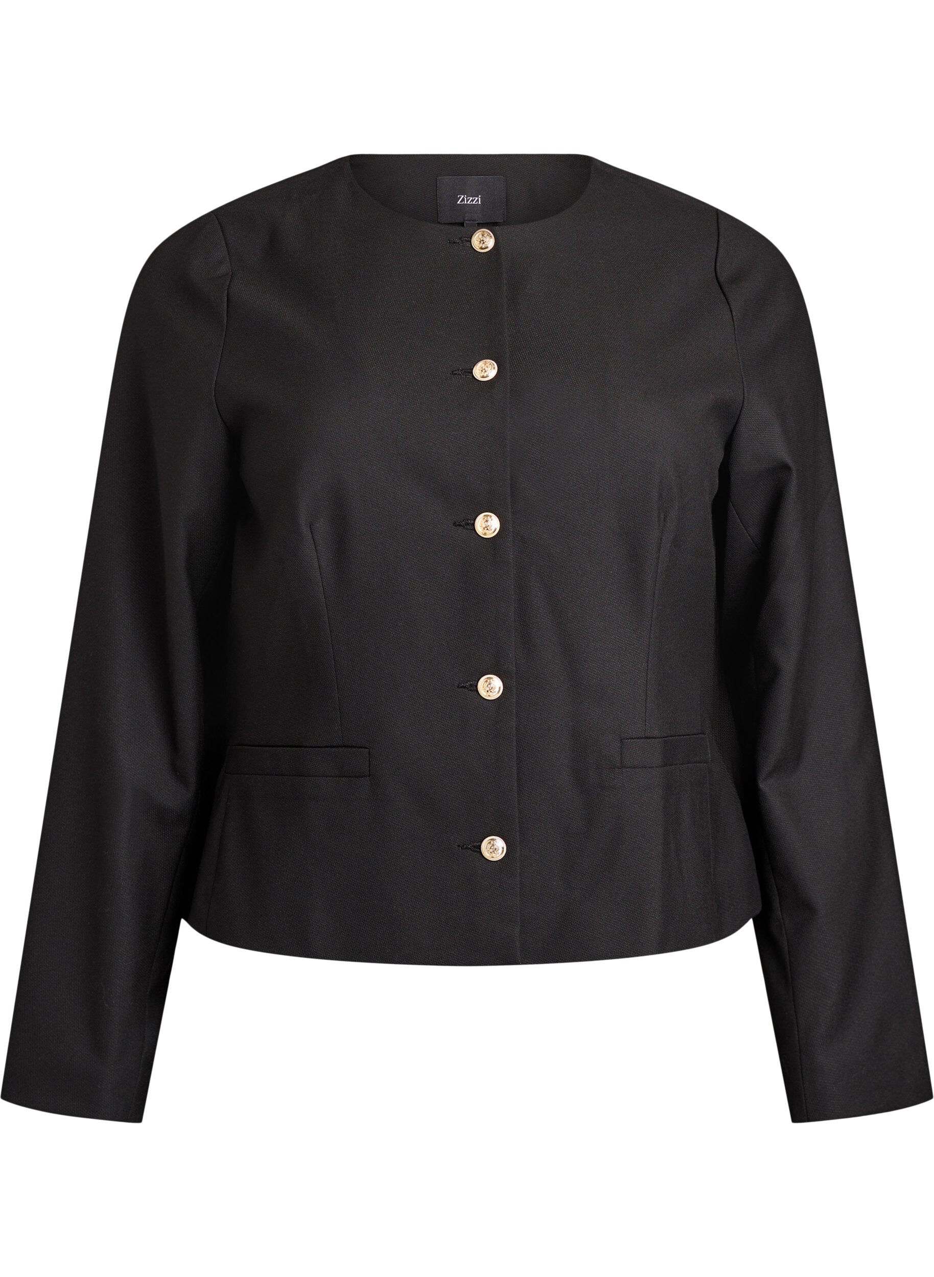 Short jacket with gold-coloured buttons