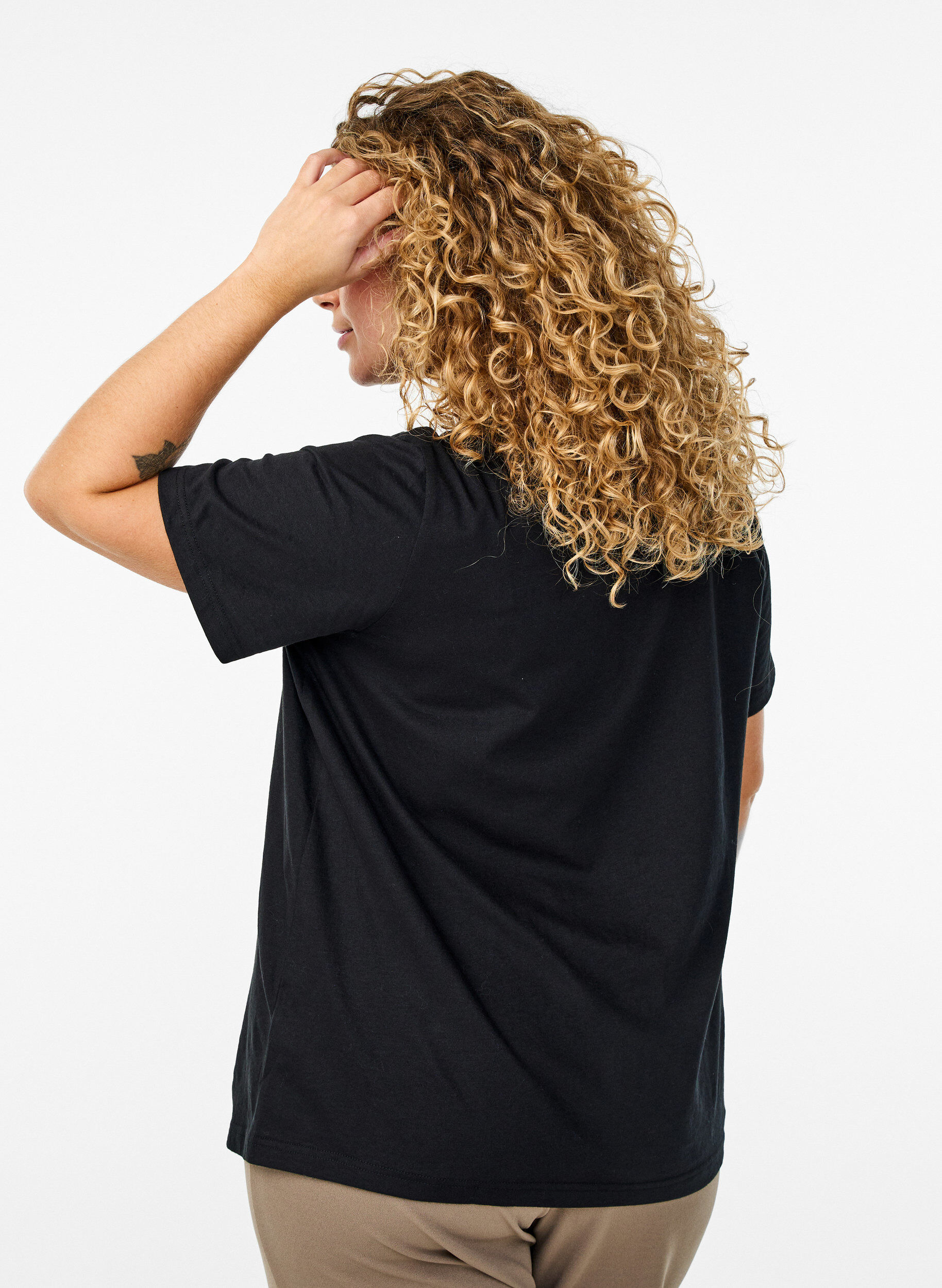 Zizzifashion FLASH - T-shirt with motif, Black, Model image number 2