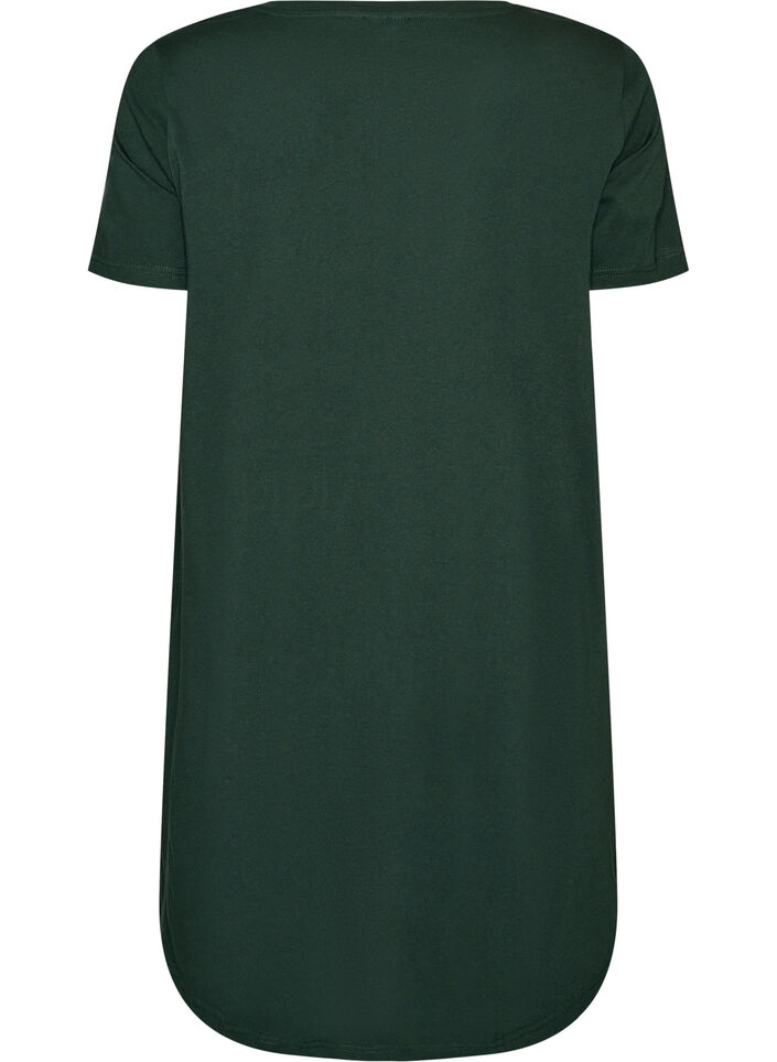 Organic cotton nightdress with V-neck, Green, Packshot image number 1