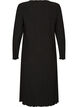 Midi dress with a wavy texture and long sleeves, Black, Packshot image number 1