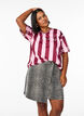 Short denim skirt with leopard print and an A-line shape, Brown, Model image number 0