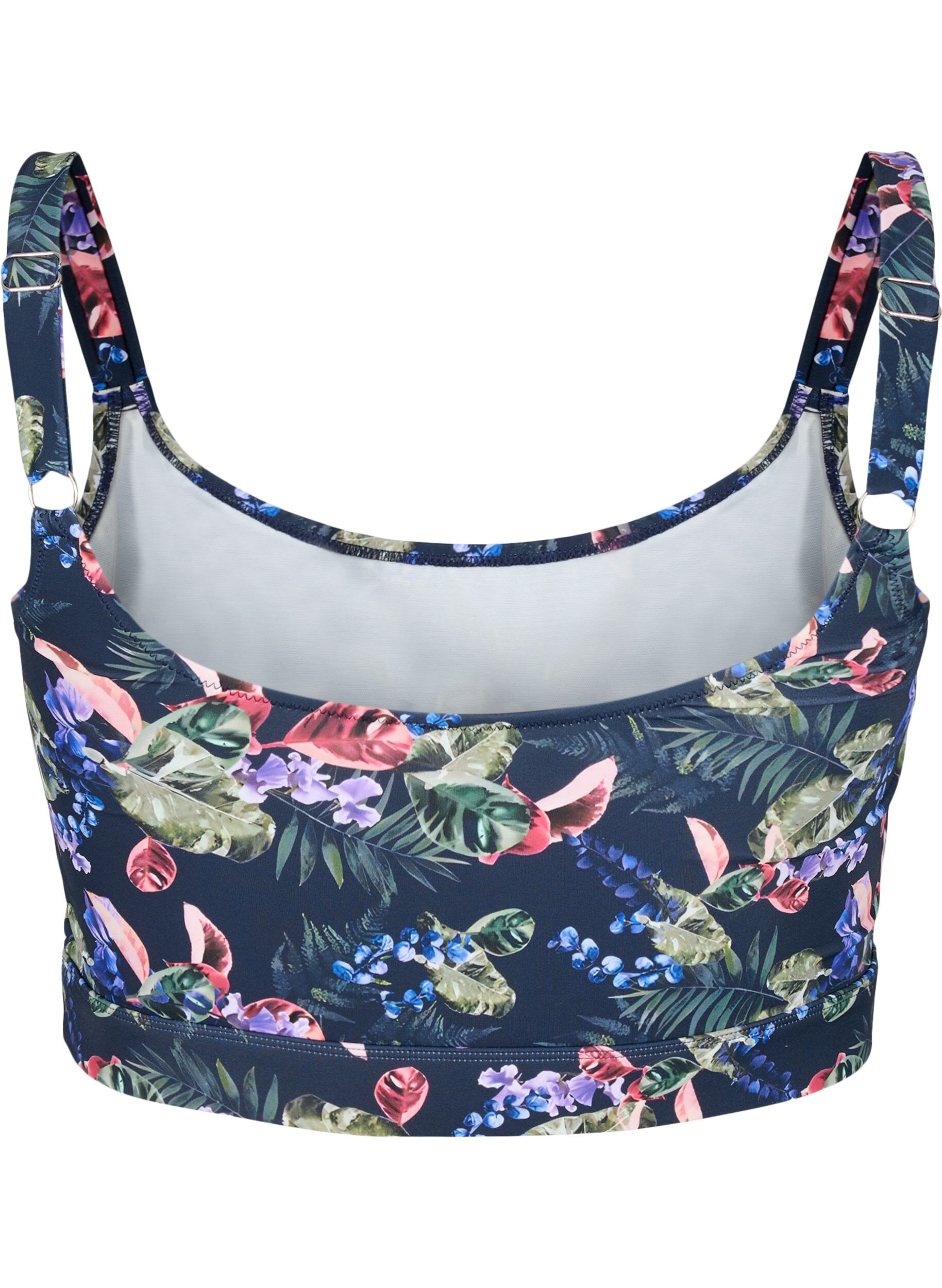 Zizzifashion Printed bikini top with adjustable straps, Deep Palm AOP, Packshot image number 1