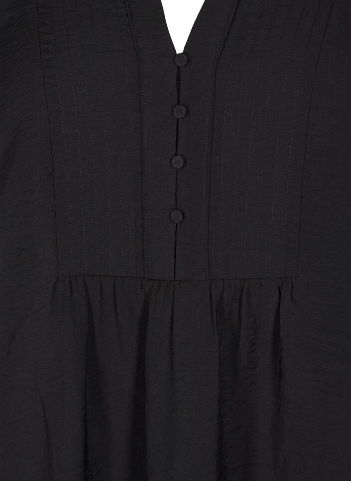 Long-sleeved blouse with a V-neck, Black, Packshot image number 2