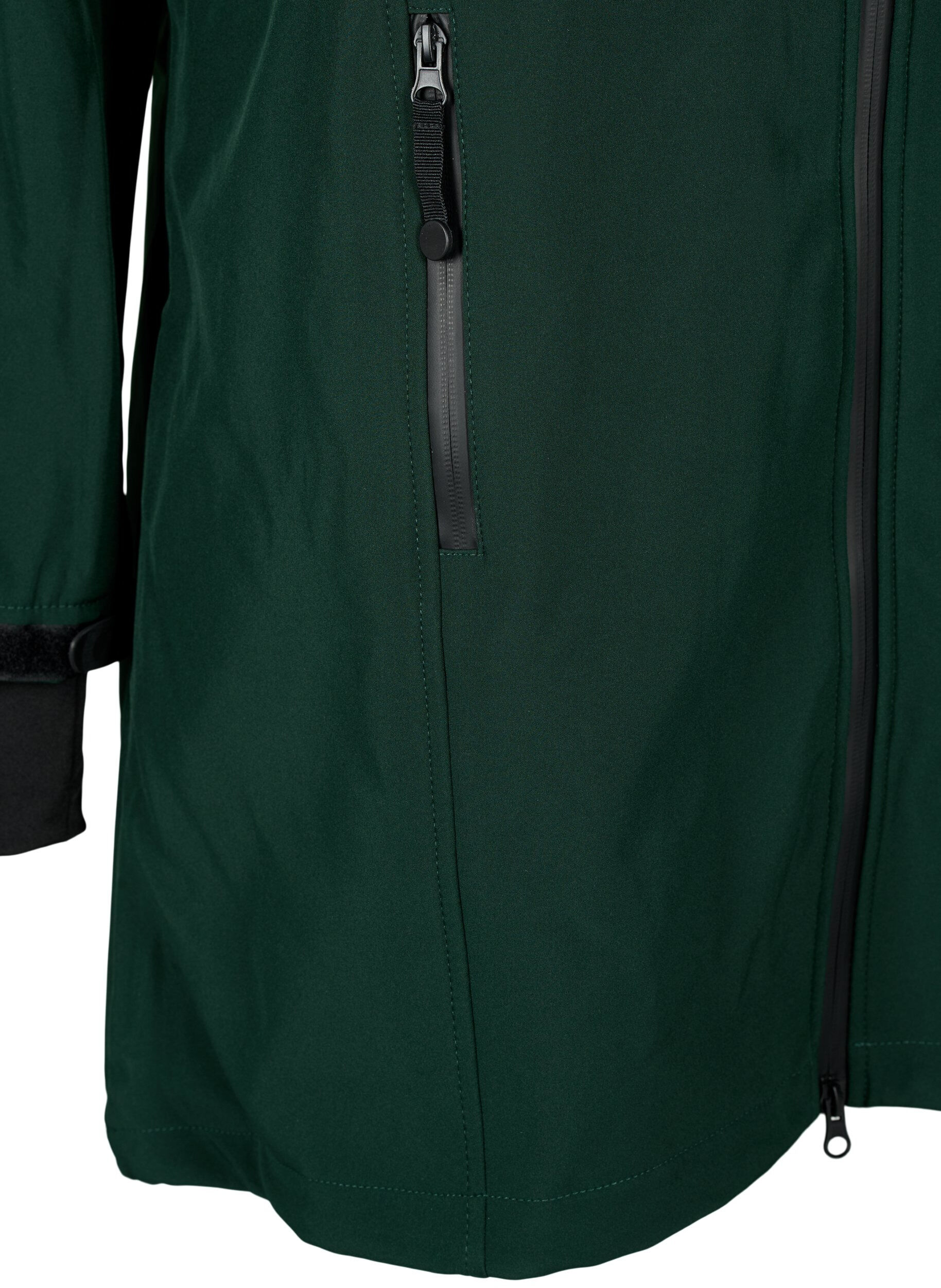 Zizzifashion Softshell jacket with detachable hood, Green, Packshot image number 3