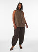 High-neck sleeveless blouse with a bow, Brown, Model image number 1