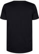 Cotton t-shirt with rhinestone motif, Black w. Dream, Packshot image number 1