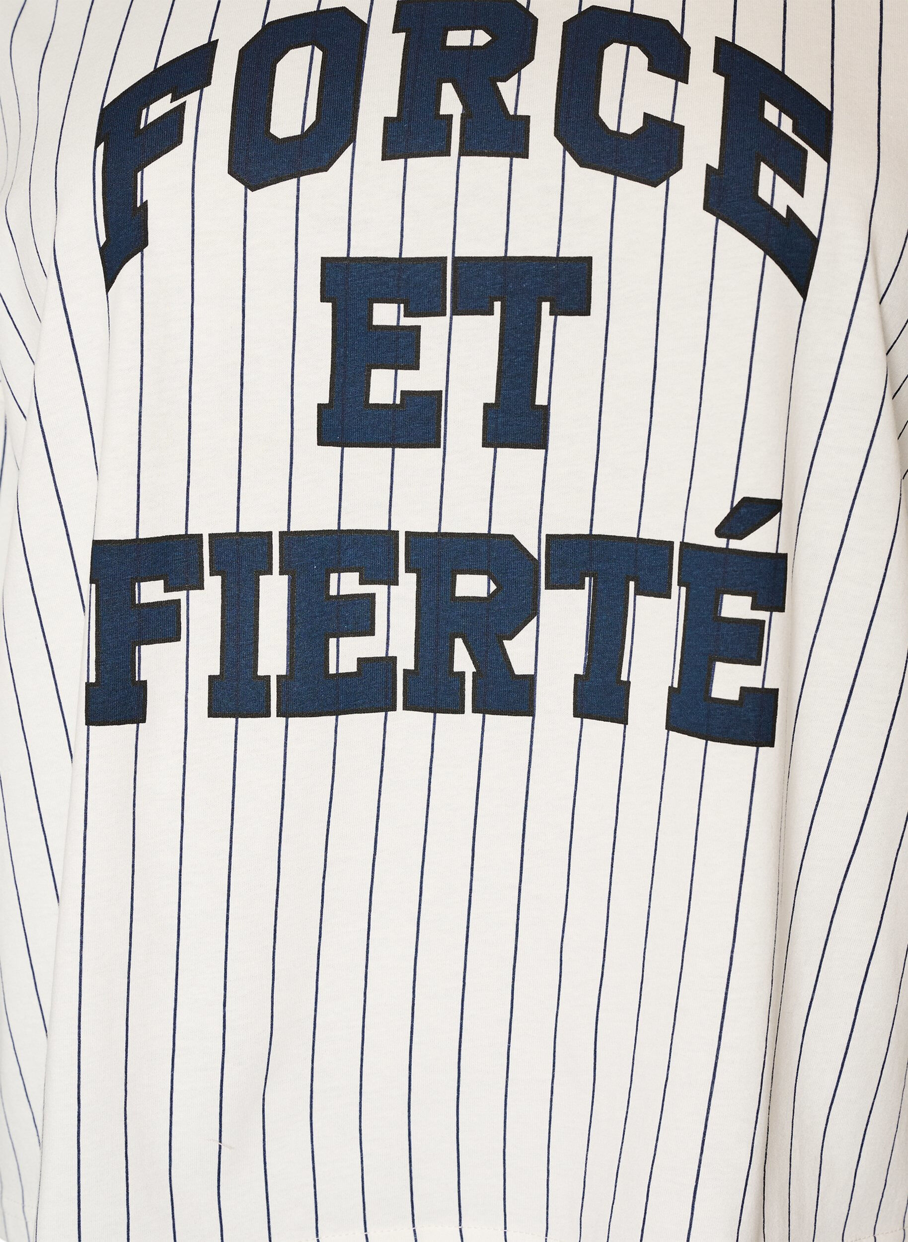 Zizzifashion Boxy T-shirt with stripes and statement print, White, Packshot image number 2