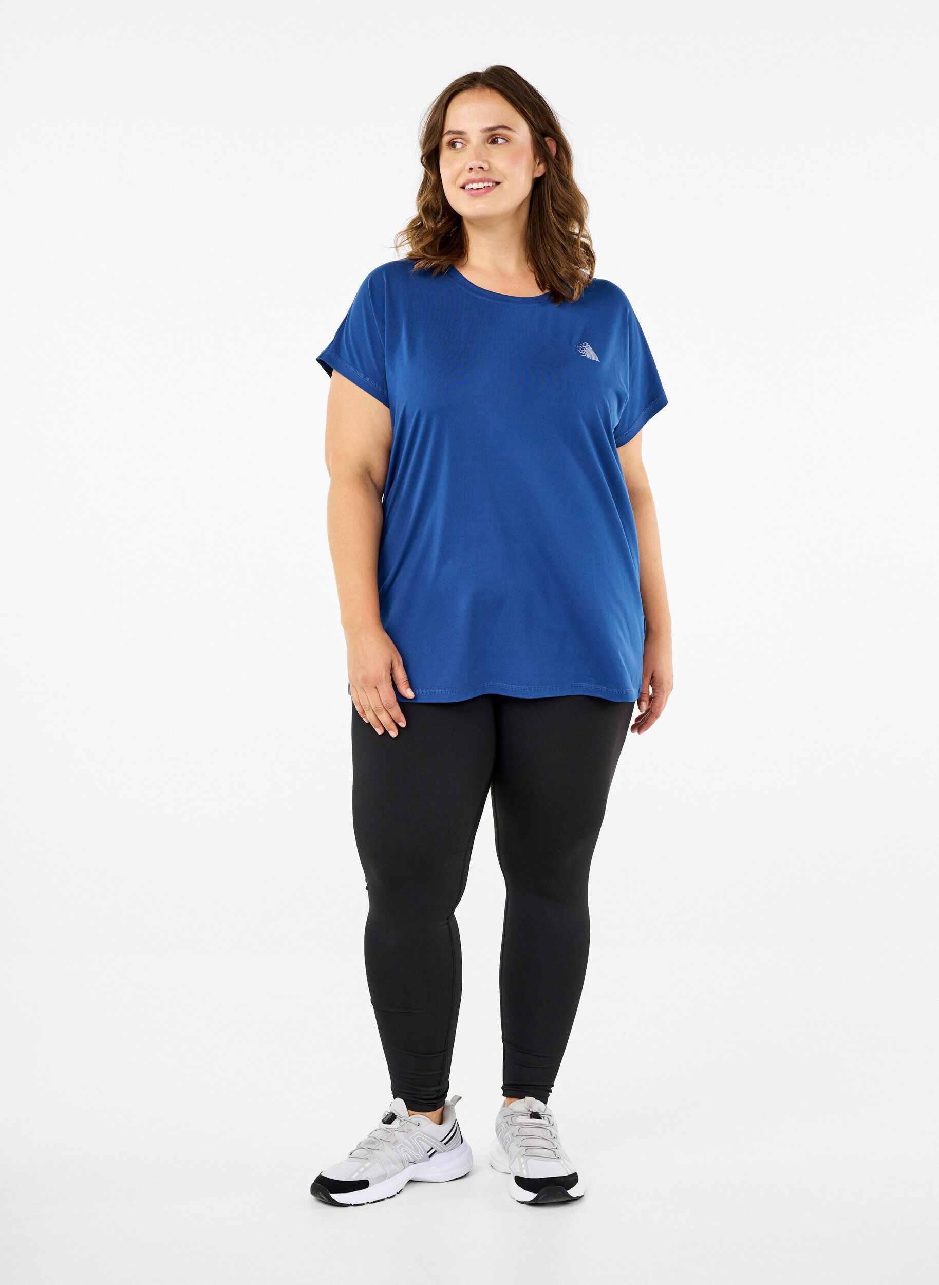 Zizzifashion Solid-coloured workout T-shirt, Blue, Model image number 1