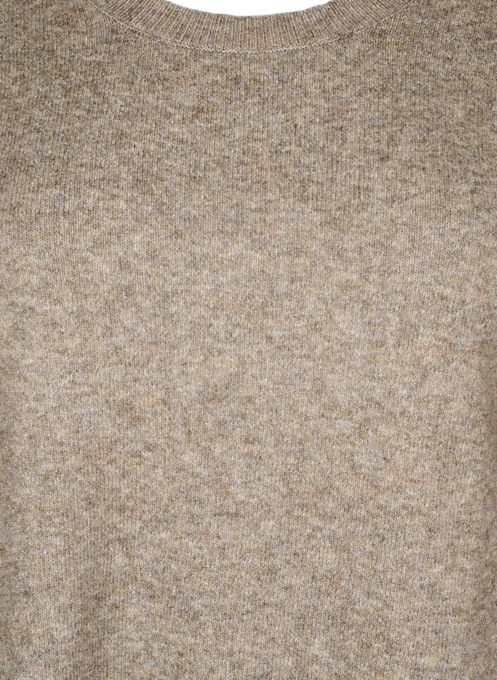 Knitted top with wool and slits, Walnut Mel., Packshot image number 2