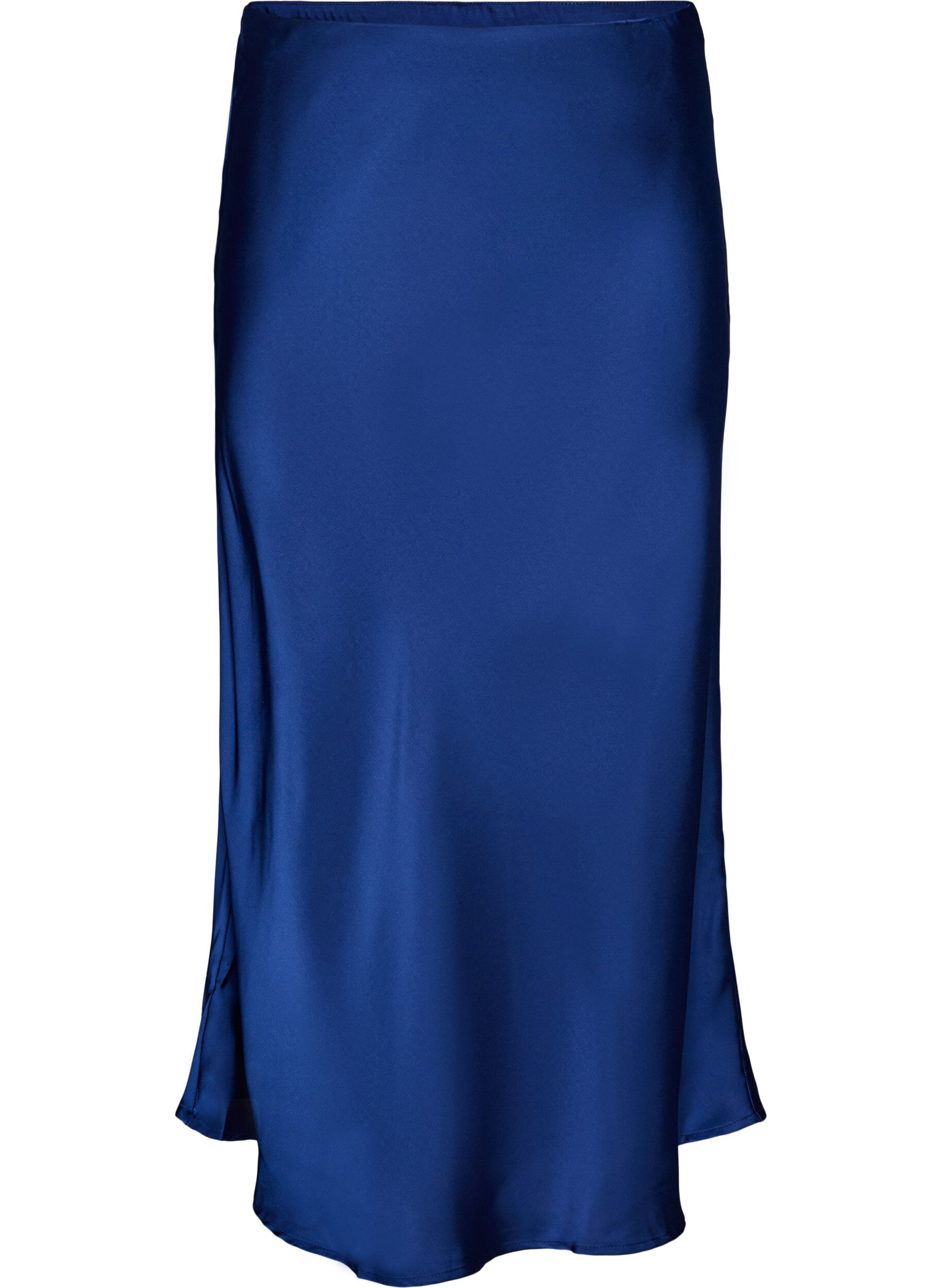 ZizzifashionSatin midi skirt, Blue, Packshot image number 0