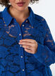 Lace shirt with pearl buttons, Blue, Model image number 3