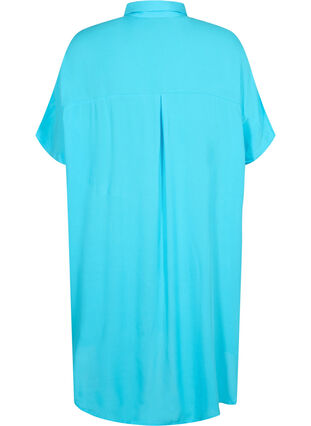 Long shirt in viscose, Blue Atoll, Packshot image number 1