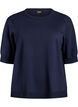 FLASH - Fine-knit blouse with short sleeves, Blue, Packshot image number 0