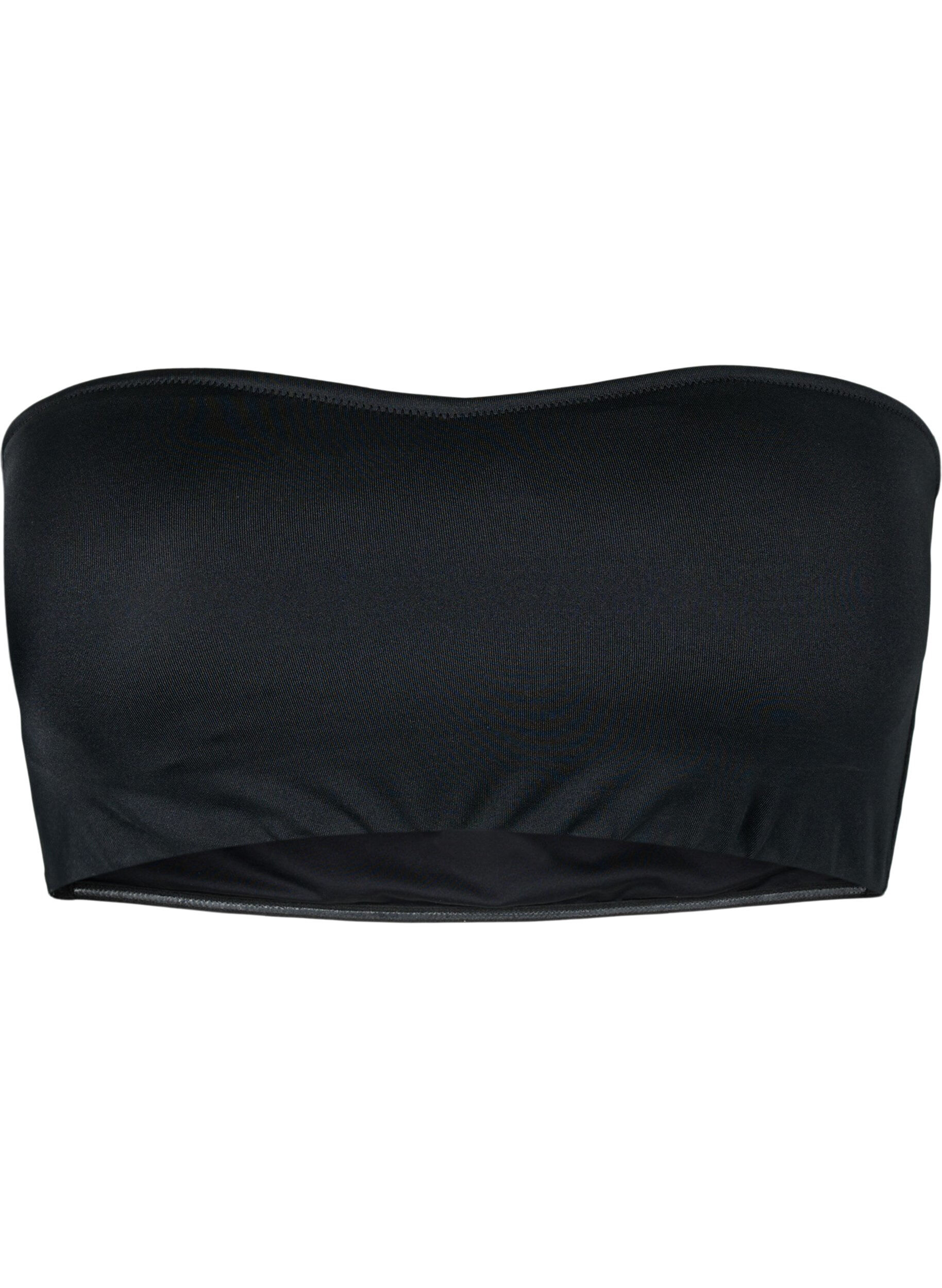 Solid color bandeau bikini top