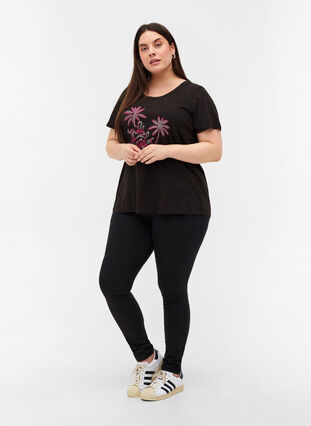 Short-sleeved cotton t-shirt, Black LOS ANGELES, Model image number 2