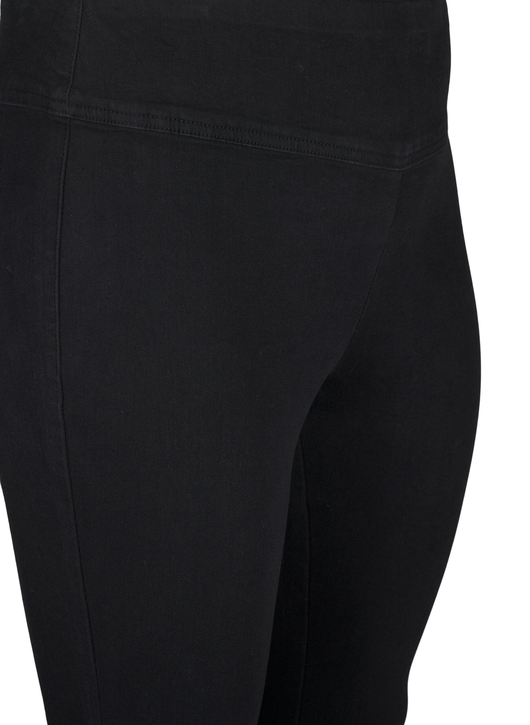 Zizzifashion Stretchy jeggings with a high waist, Black, Packshot image number 2
