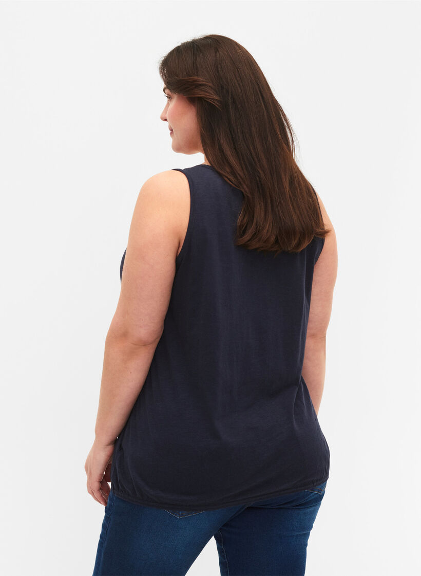 Cotton top with lace trim, Navy Blazer, Model image number 1