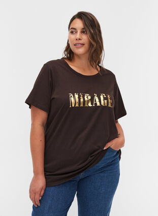 Organic cotton T-shirt with print, Molé, Model image number 0