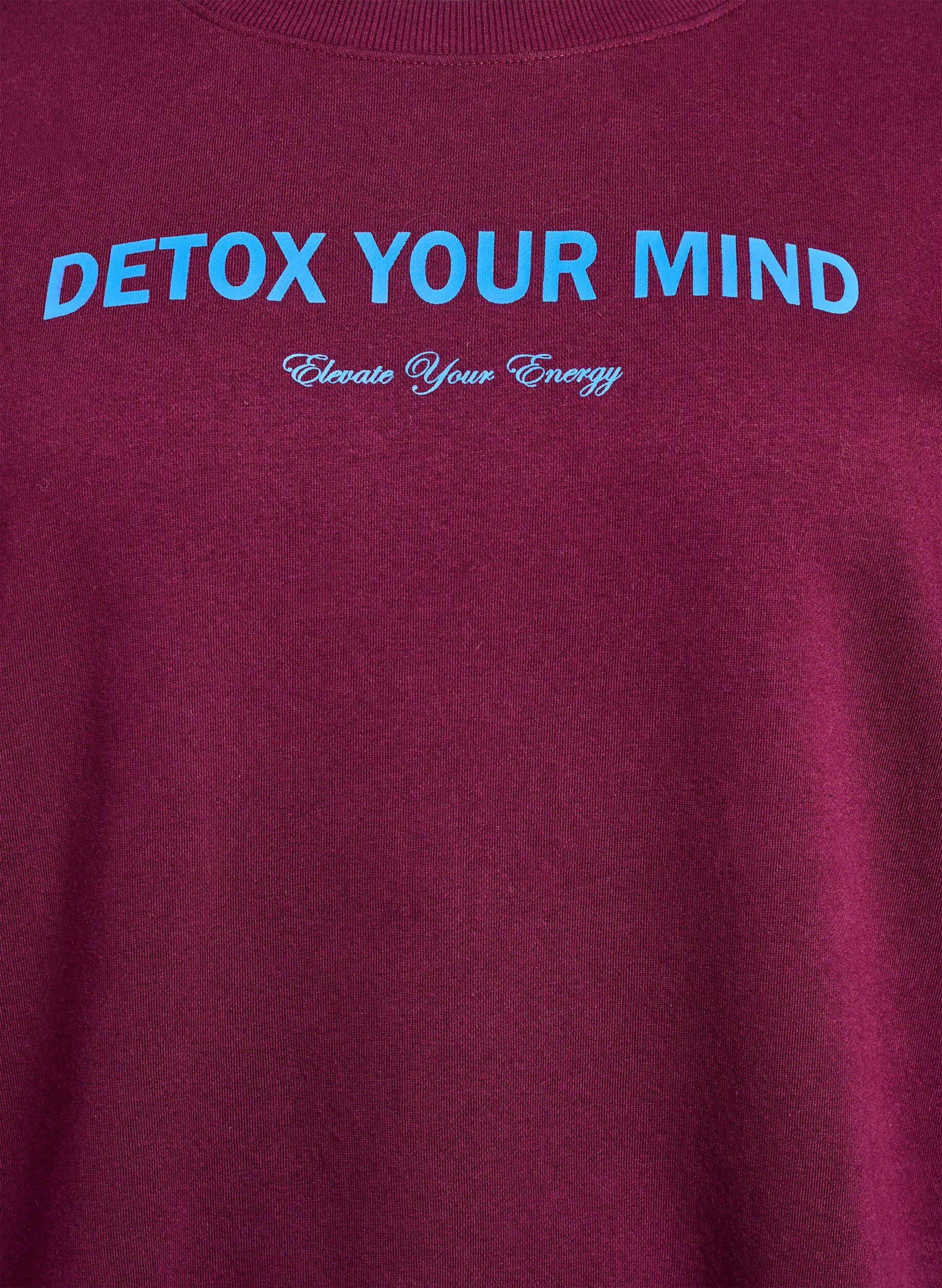 ZizzifashionSweatshirt with text print, Dark Bordeaux, Packshot image number 2
