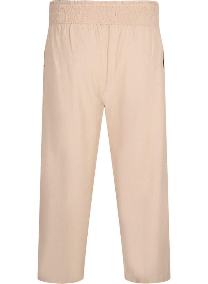 Smock pants with linen, Beige, Packshot image number 1