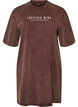 Loose T-shirt dress with a washed look, Brown, Packshot image number 0