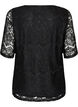 Lace blouse with decorative buttons, Black, Packshot image number 1