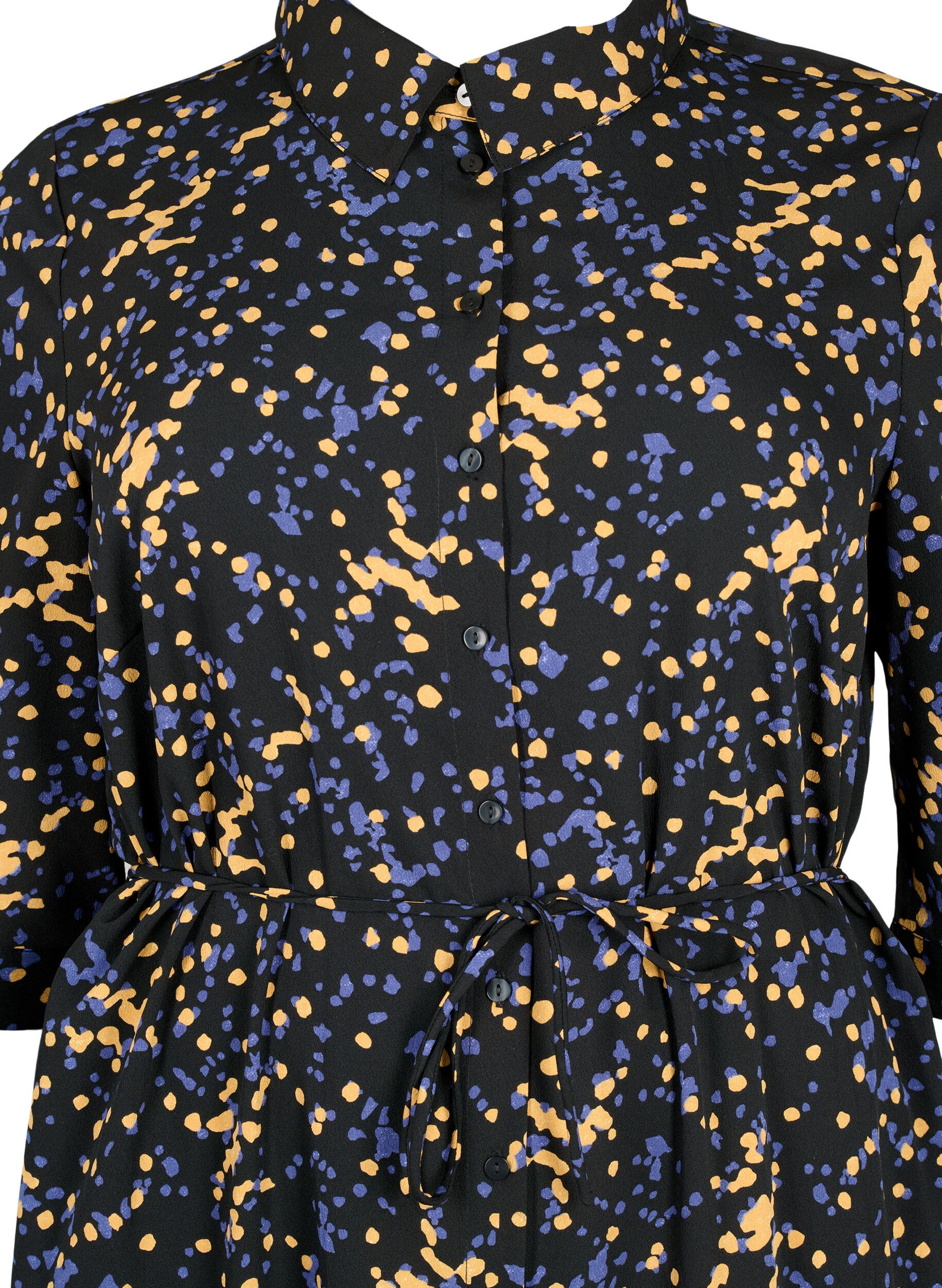Zizzifashion FLASH - Shirt dress with print, Black Splash AOP, Packshot image number 2