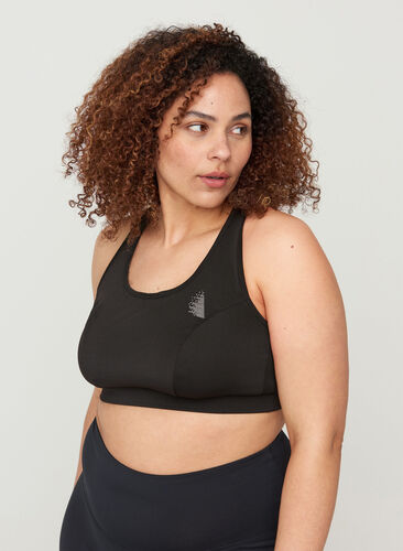 Sports top with a decorative details on the back, Black, Model image number 0