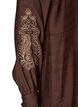 Viscose dress with embroidery and tiered ruffles, Brown, Packshot image number 3
